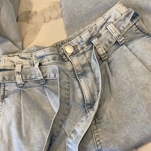 Arizona Denim high waisted paper bag crop jeans